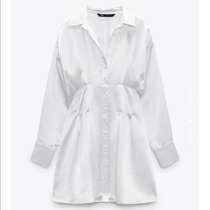 Zara! brand new! NWT! Satin effect shirt dress. Never worn!